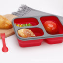 3 Compartment Silicone Bento Lunch Box Easy Storing